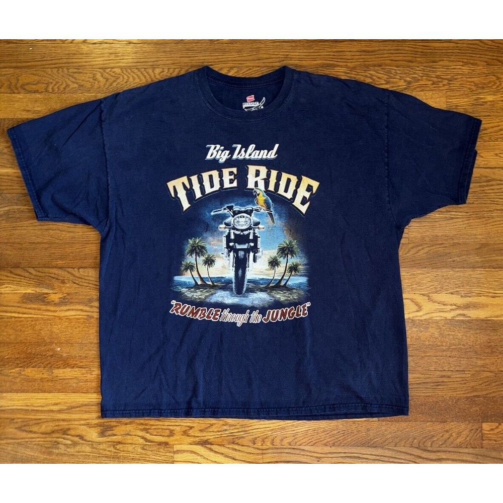 Motorcycle BIG ISLAND TIDE RIDE‎ "Rumble Through the Jungle" Graphic T-Shirt 3XL